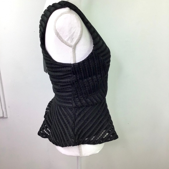 Guess Matilda Sleeveless Show Mesh Peplum Top - Picture 10 of 15